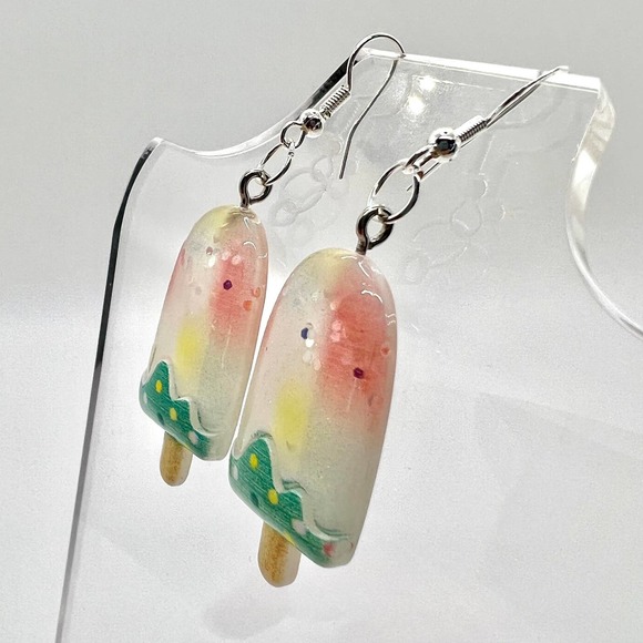 Popsicle Earrings - Glitter Earrings - Dessert Earrings - Little Girl Earrings - Picture 5 of 10